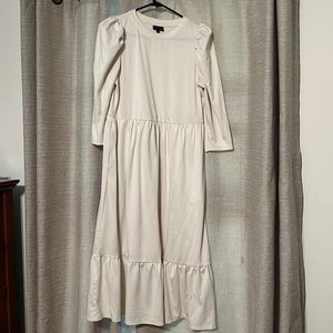 Cream 3/4 Sleeve Dress